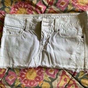 White Denim Mini Skirt